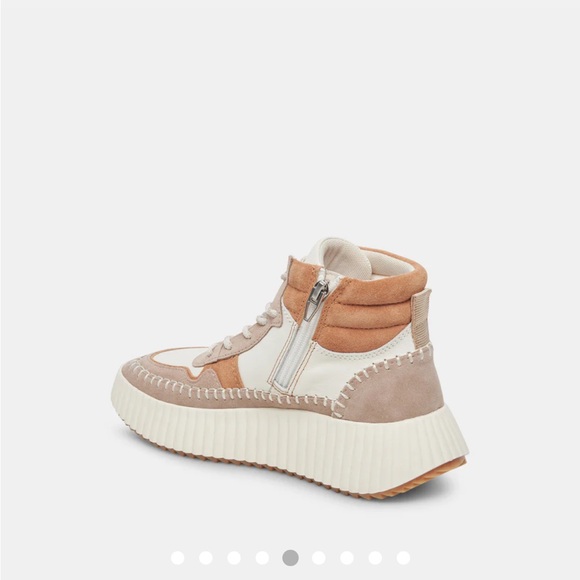 Dolce Vita Beige and White High-Top Sneakers - Picture 7 of 9